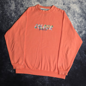 Vintage 90s Peach Paco Colour Spell Out Sweatshirt | Small