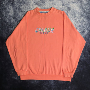 Vintage 90s Peach Paco Colour Spell Out Sweatshirt | Small