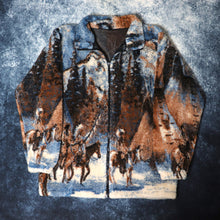 Load image into Gallery viewer, Vintage Blue Western Cowboy Sherpa Fleece Jacket | XL
