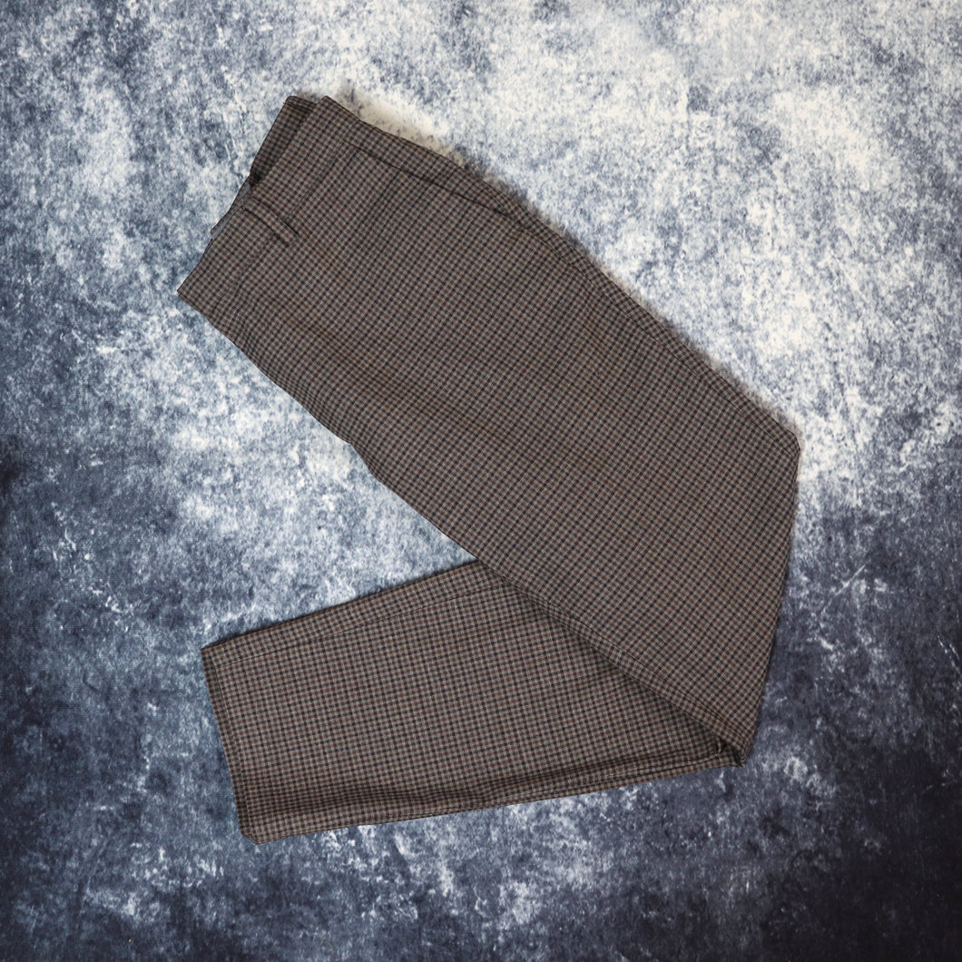 Vintage Brown Checkered Trousers | 32W