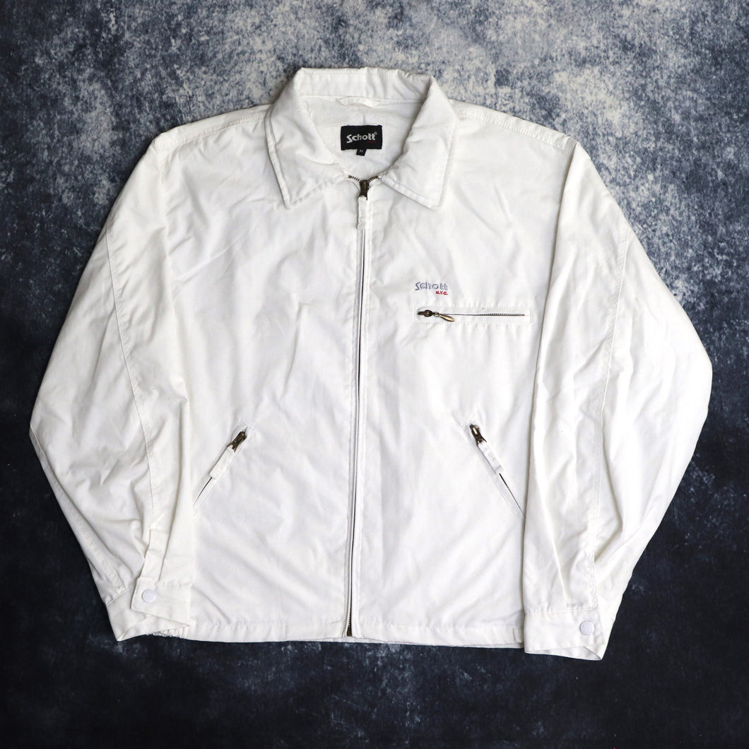 Vintage White Schott NYC Jacket | Medium