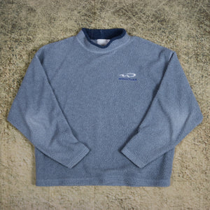 Vintage 90's Baby Blue Campus Whistler Sherpa Fleece Sweatshirt | Small